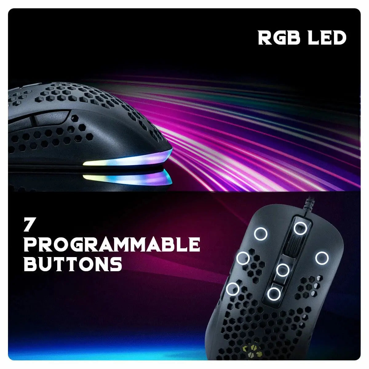 Cosmic Byte Orcus RGB Honeycomb Gaming Mouse  Microcenter India