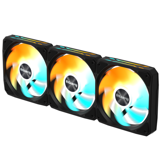 Gigabyte EZ-CHAIN FAN 120 120mm ARGB case fan with daisy-chain cabling, 62.65 CFM airflow