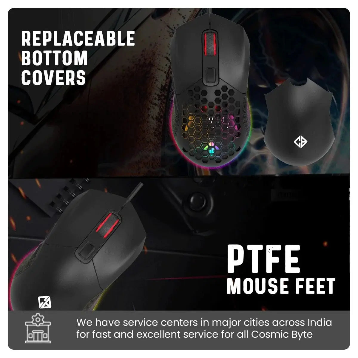 Cosmic Byte Firestorm RGB Wired Gaming Mouse (Black)  Microcenter India