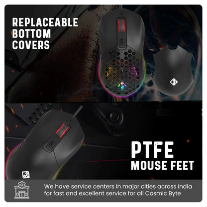 Cosmic Byte Firestorm RGB Wired Gaming Mouse (Black)  Microcenter India