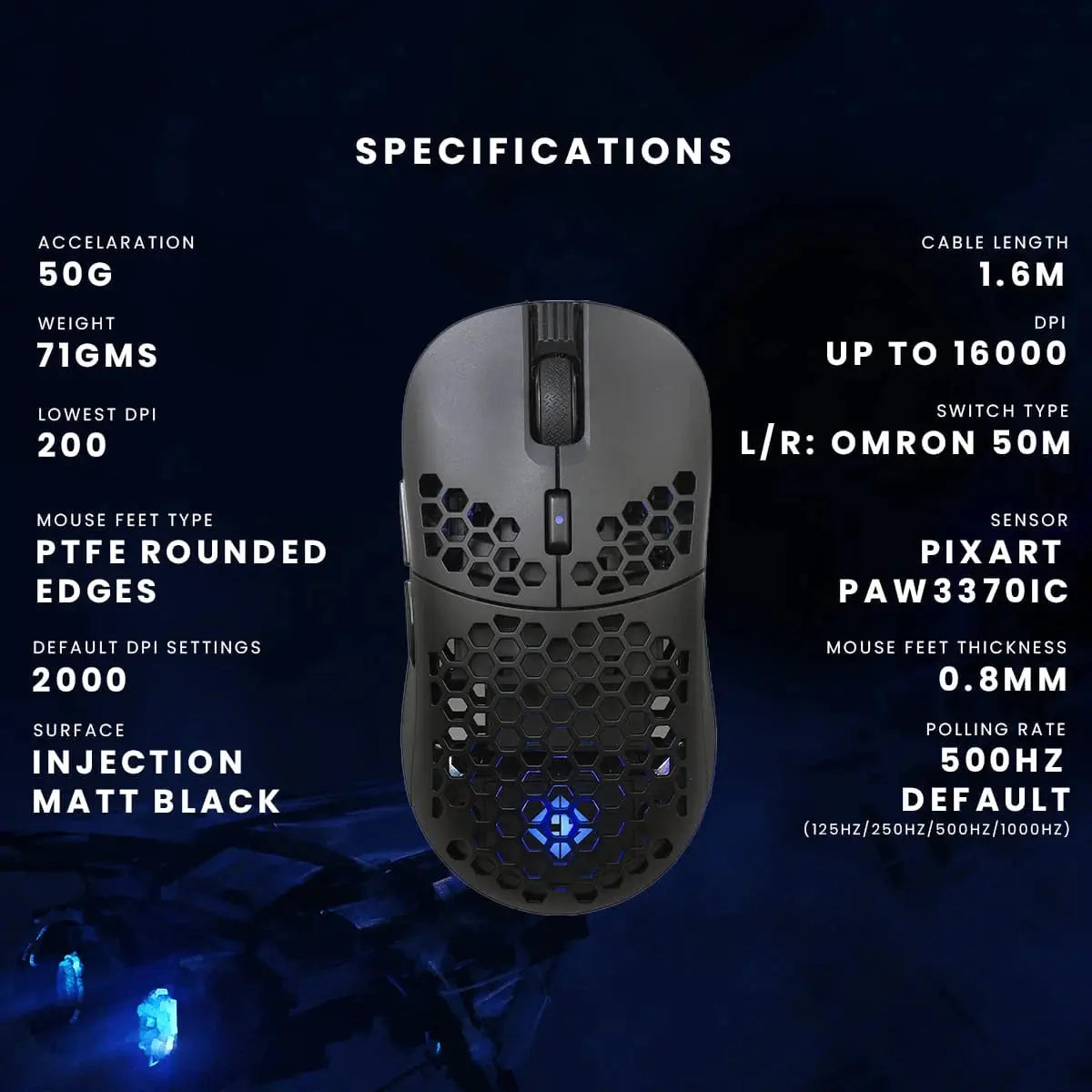 Cosmic Byte Kilonova 3370IC Pro X-Light Gaming Mouse  Microcenter India