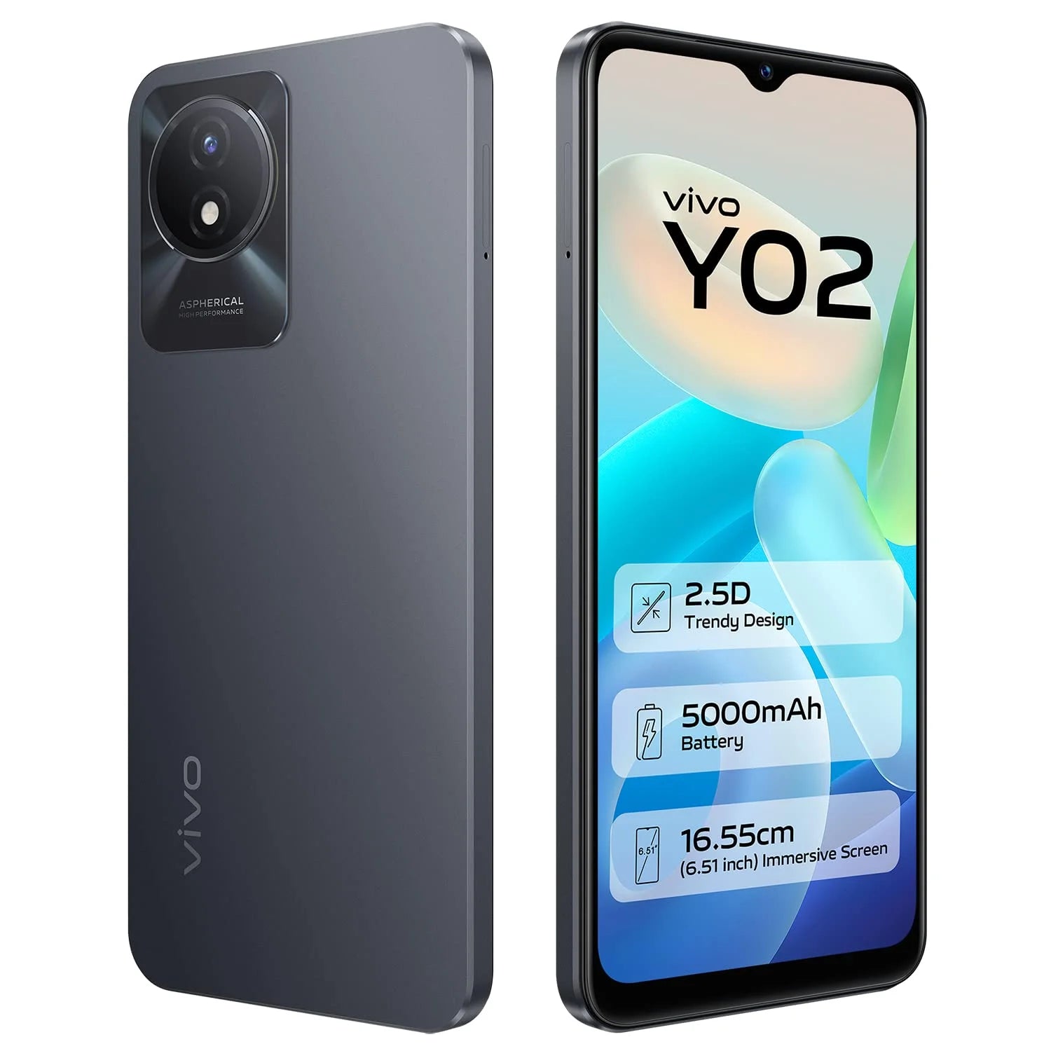 Vivo Y02 Cosmic Grey 3GB RAM 32GB Storage  Microcenter India