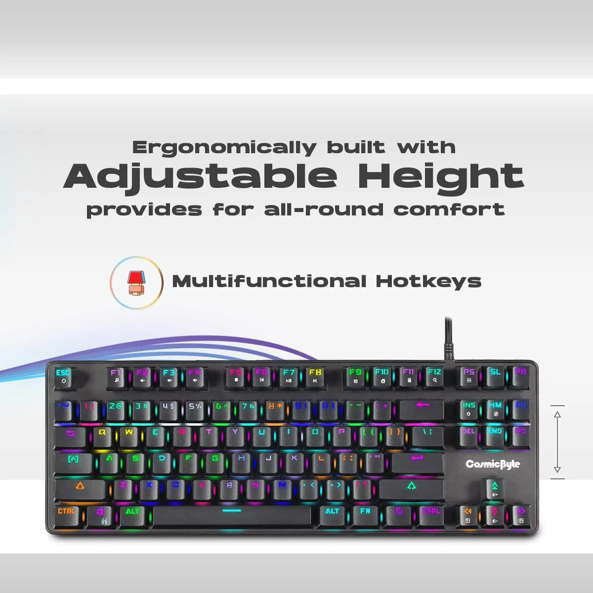 Cosmic Byte Firefly RGB TKL Mechanical Keyboard CB-GK-18  Microcenter India
