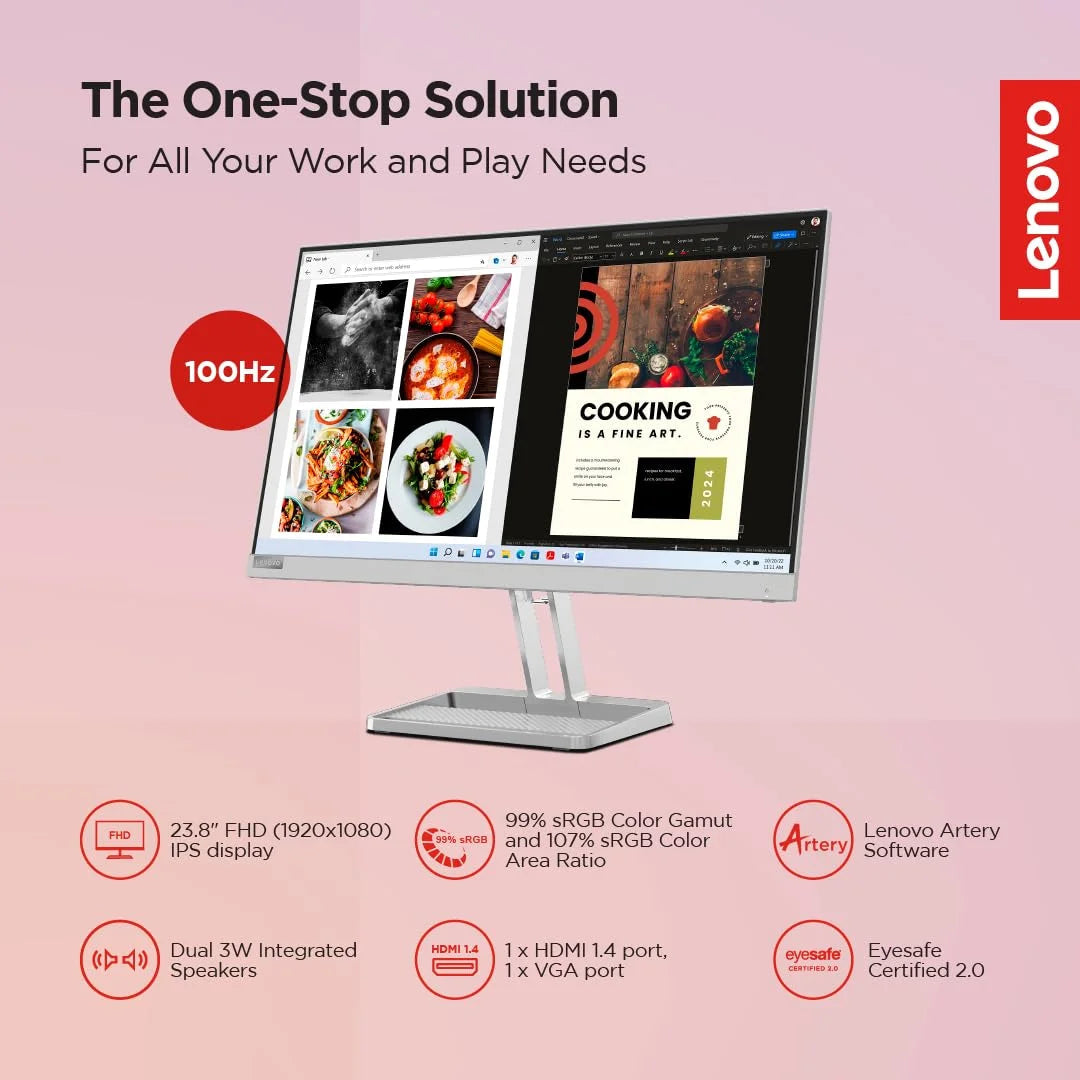 Lenovo L24i-40 24 inch FHD IPS Monitor  Microcenter India
