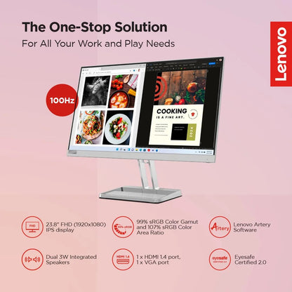 Lenovo L24i-40 24 inch FHD IPS Monitor  Microcenter India