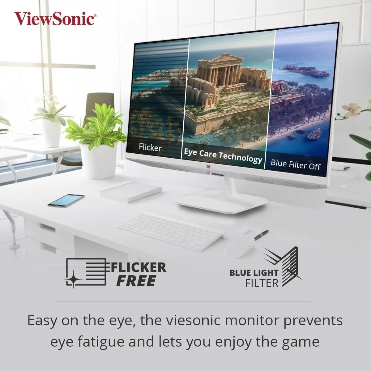 ViewSonic 24 Inch Full HD IPS White Monitor VA2432-H-W 