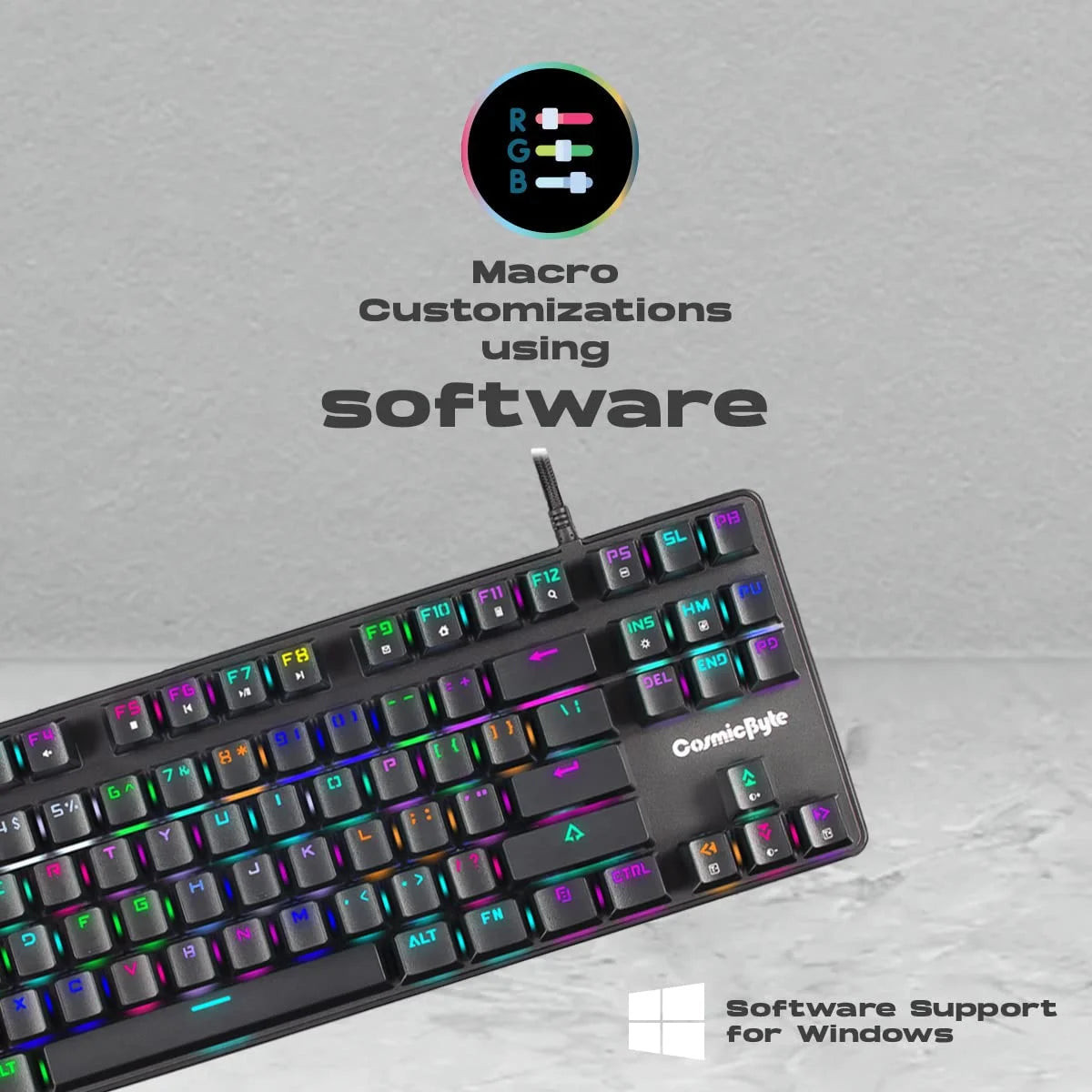 Cosmic Byte Firefly RGB TKL Mechanical Keyboard CB-GK-18  Microcenter India