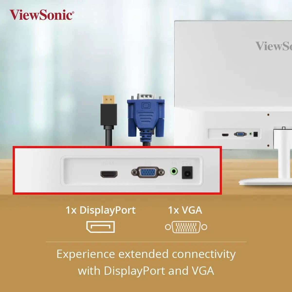 ViewSonic 24 Inch Full HD IPS White Monitor VA2432-H-W 