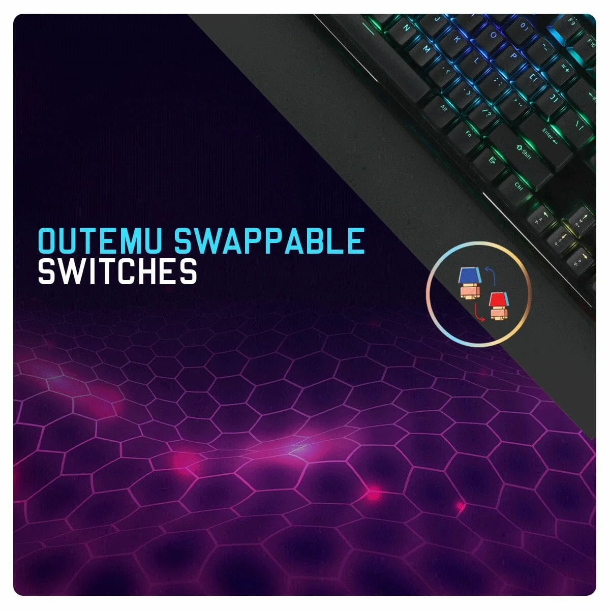 Cosmic Byte Eye Pro Per Key RGB Mechanical Keyboard CB-GK-29  Microcenter India