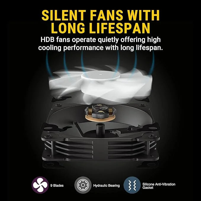 Ant Esports ICE Flow 240 ARGB 240mm CPU Liquid Cooler Black - Microcenter India