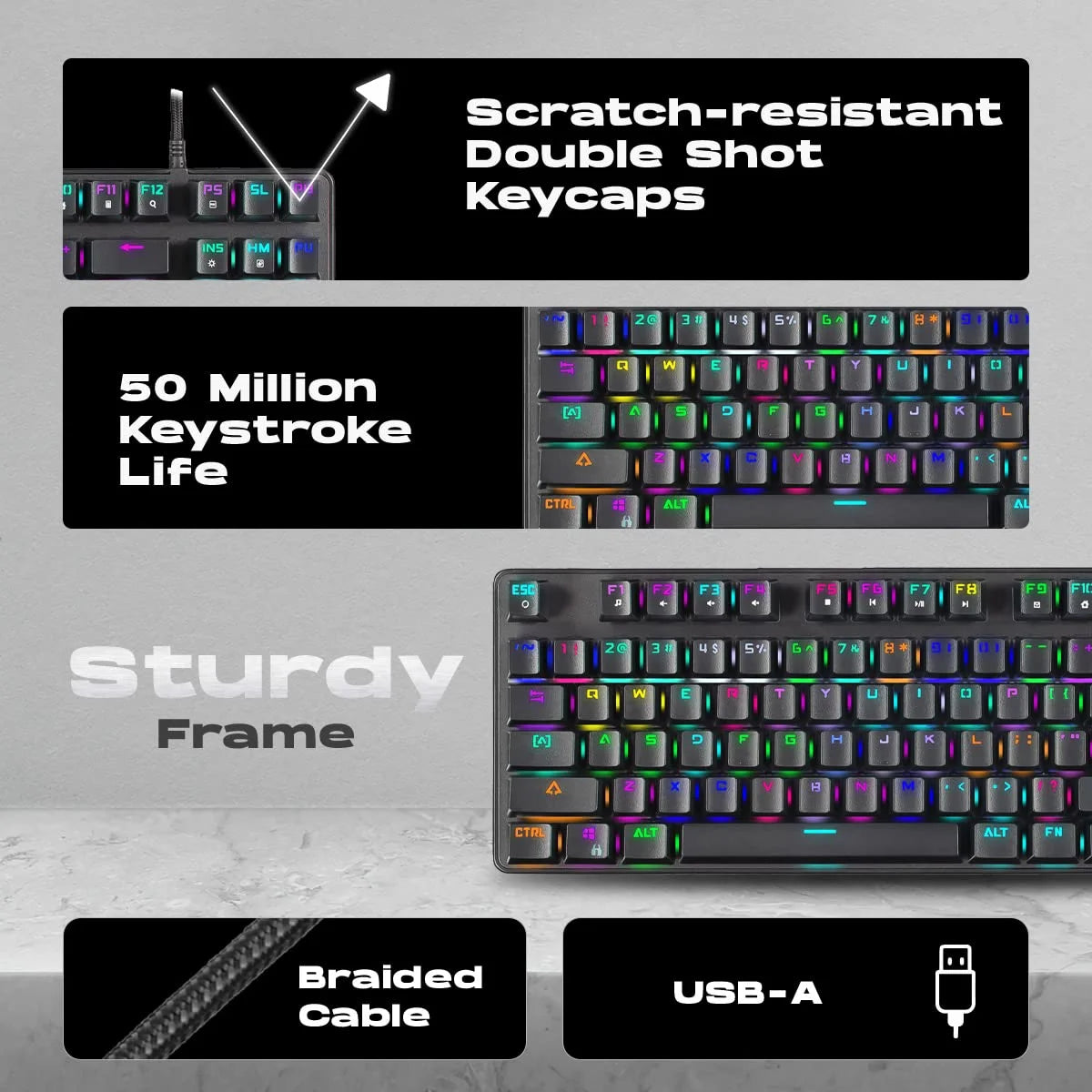 Cosmic Byte Firefly RGB TKL Mechanical Keyboard CB-GK-18  Microcenter India