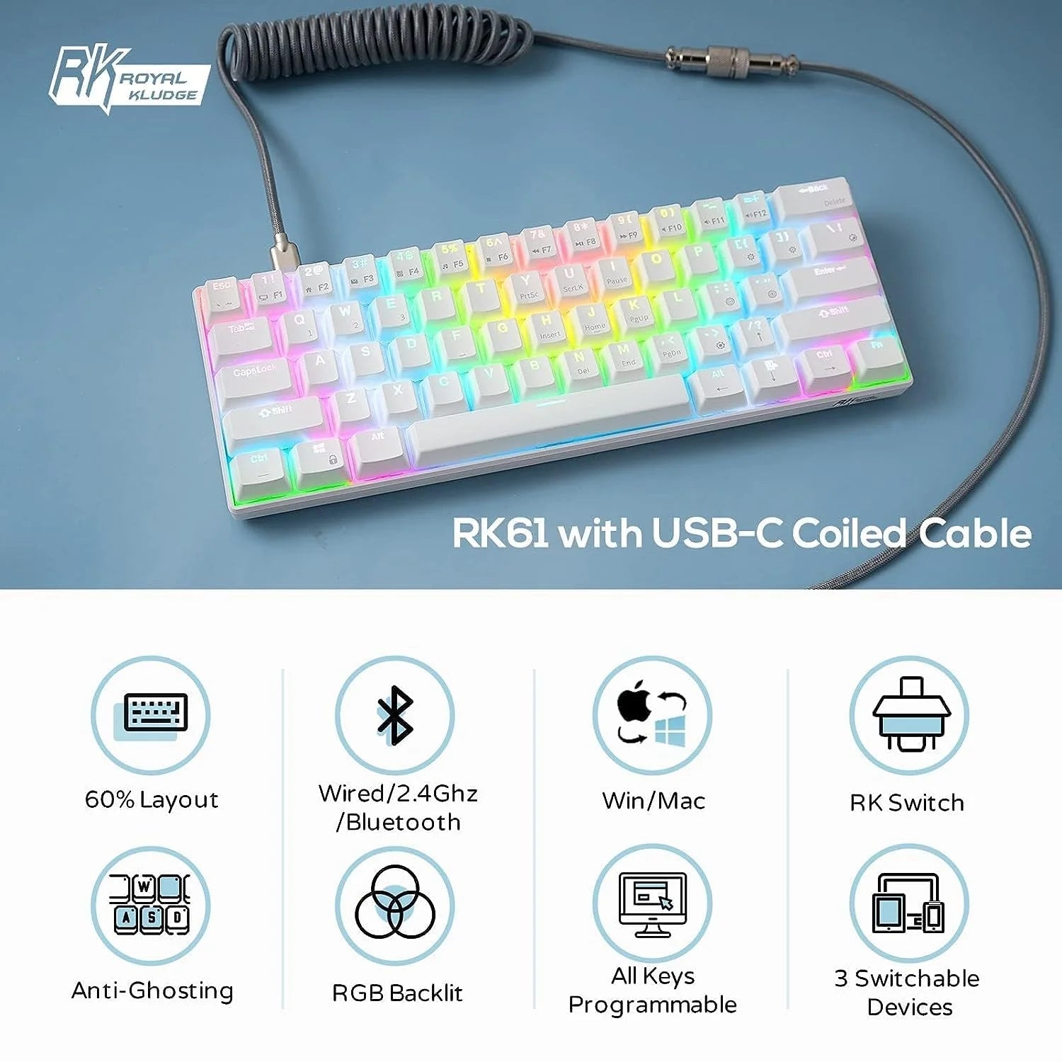 Royal Kludge RK61 Mechanical Keyboard  Microcenter India