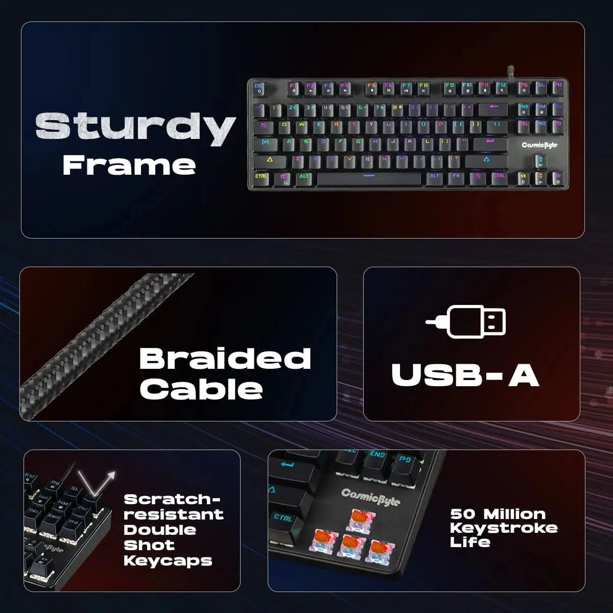 Cosmic Byte Firefly Hot Swappable Keyboard (CB-GK-34)  Microcenter India