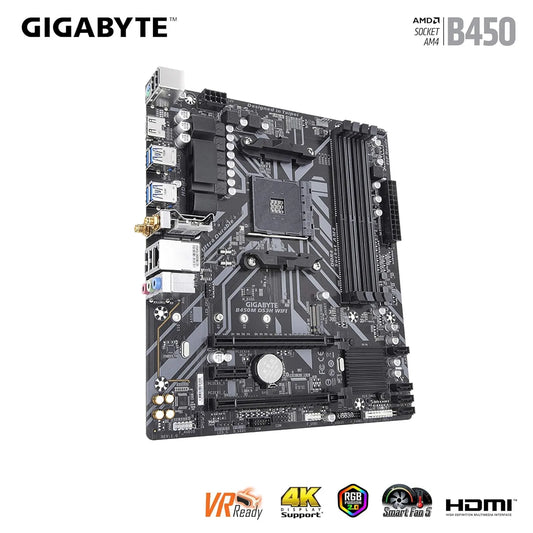 Gigabyte B450M DS3H WiFi AM4 DDR4 Motherboard