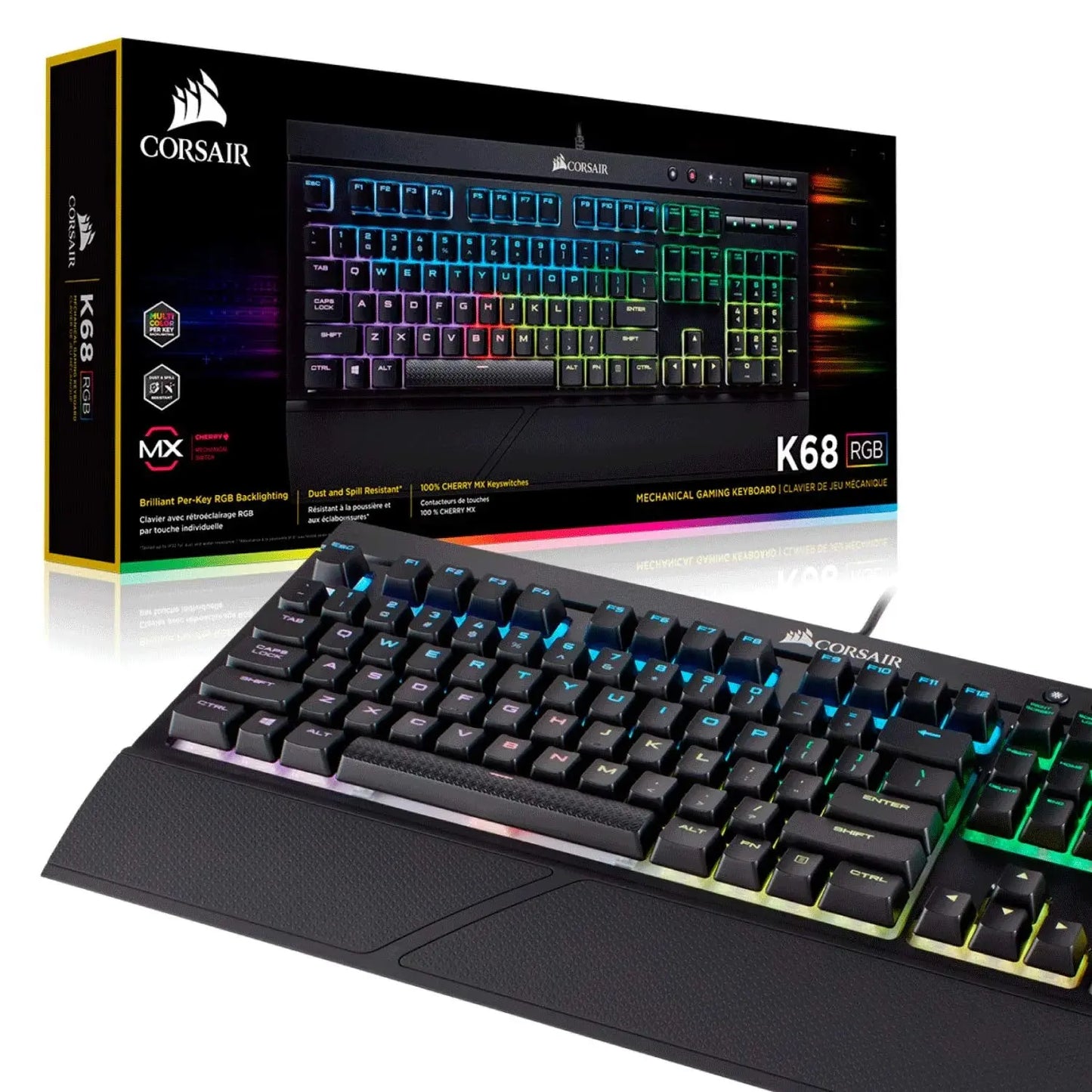 Corsair K68 RGB Cherry MX Mechanical Gaming Keyboard  Microcenter India