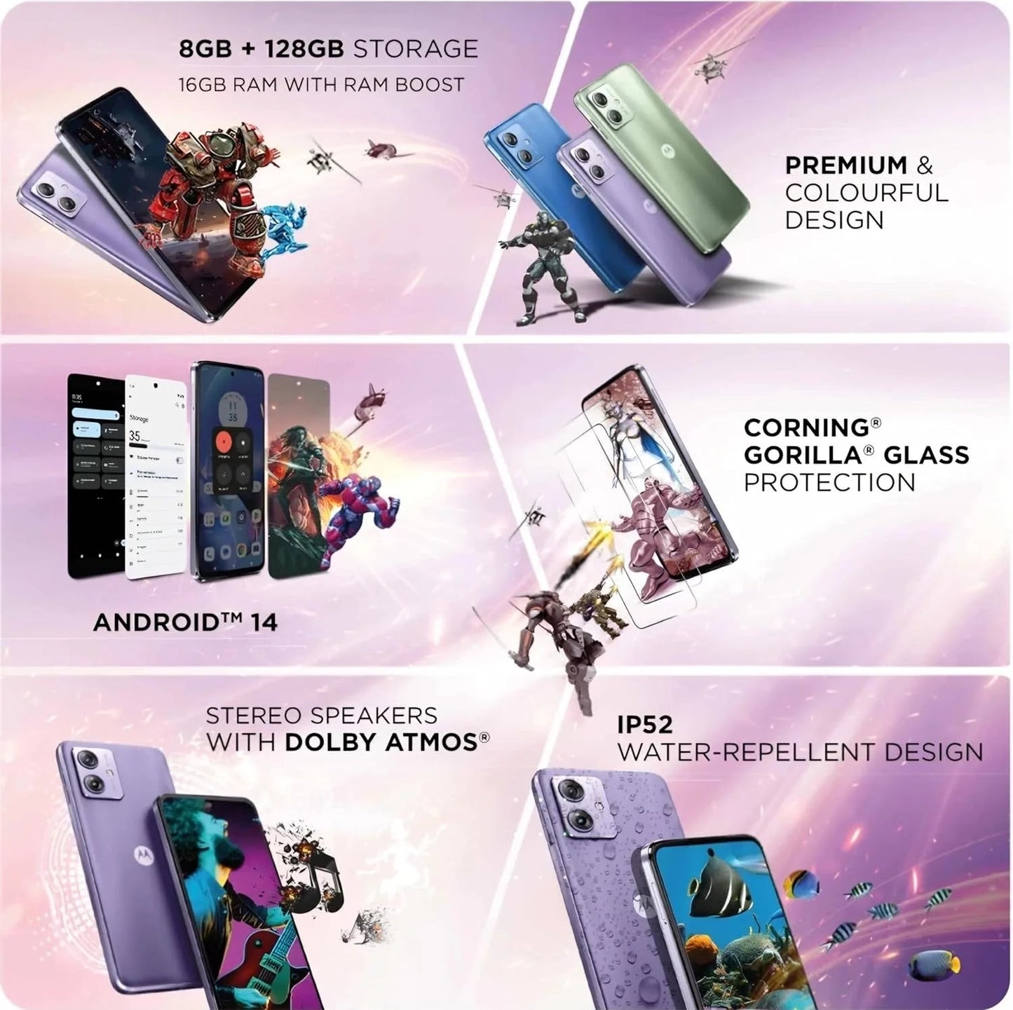 Motorola G64 5G Ice Lilac 12GB RAM 256GB Storage  Microcenter India