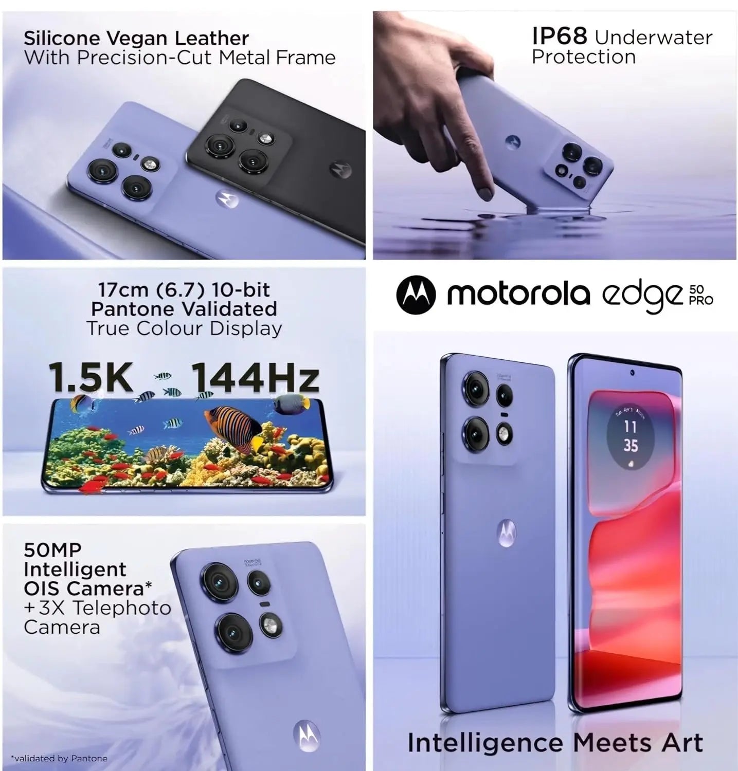 Motorola Edge 50 Pro 5G Luxe Lavender 256GB 12GB RAM  Microcenter India