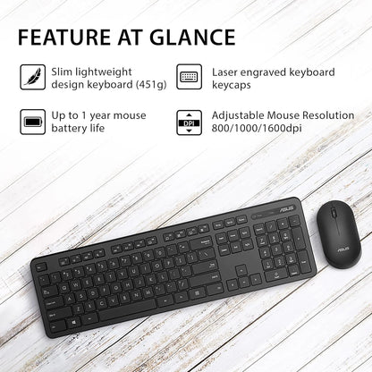 Asus CW100 Wireless Keyboard And Mouse - Microcenter India