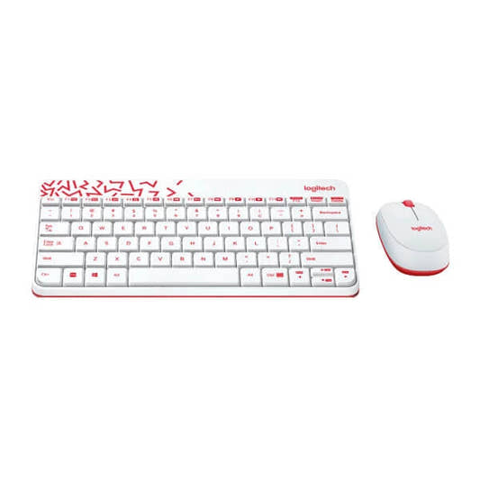 Logitech MK240 Wireless Combo (White-Red)  Microcenter India