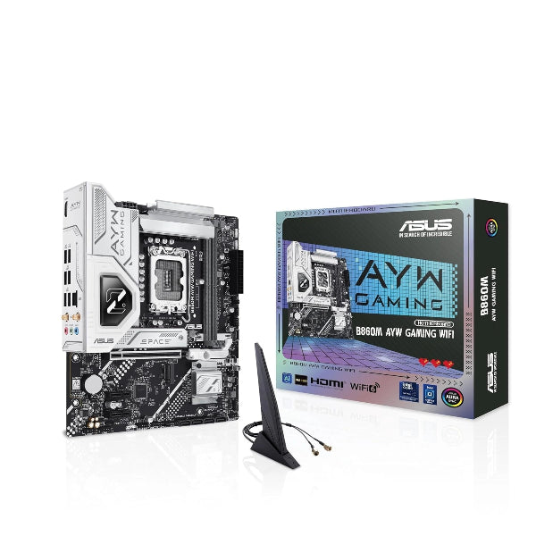 LGA 1851 Motherboard ASUS B860M-AYW WIFI DDR5 M-ATX - Microcenter India.
