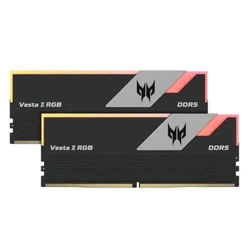 Acer Predator Vesta II RGB 32GB (16GBx2) DDR5 7200MHz CL34 Desktop RAM BLACK  Microcenter India