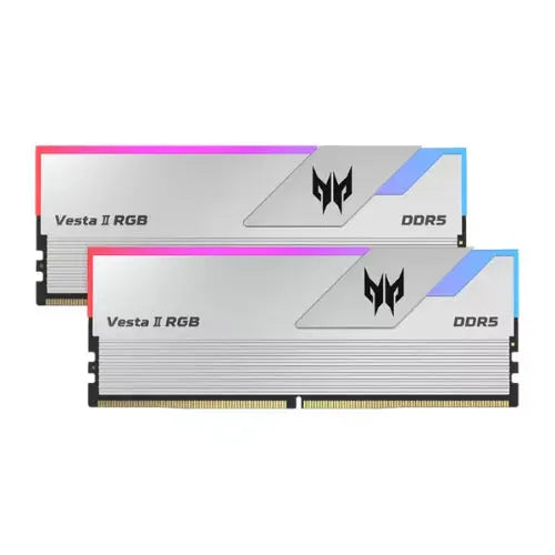 Acer Predator Vesta II 32GB DDR5 RAM 7200MHz CL34 RGB (16GBx2, Silver) - Microcenter India.