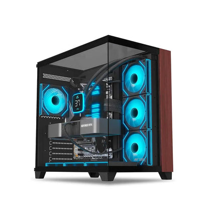 Ant Esports Crystal Wood ATX Gaming Cabinet with Type C - Black  Microcenter India