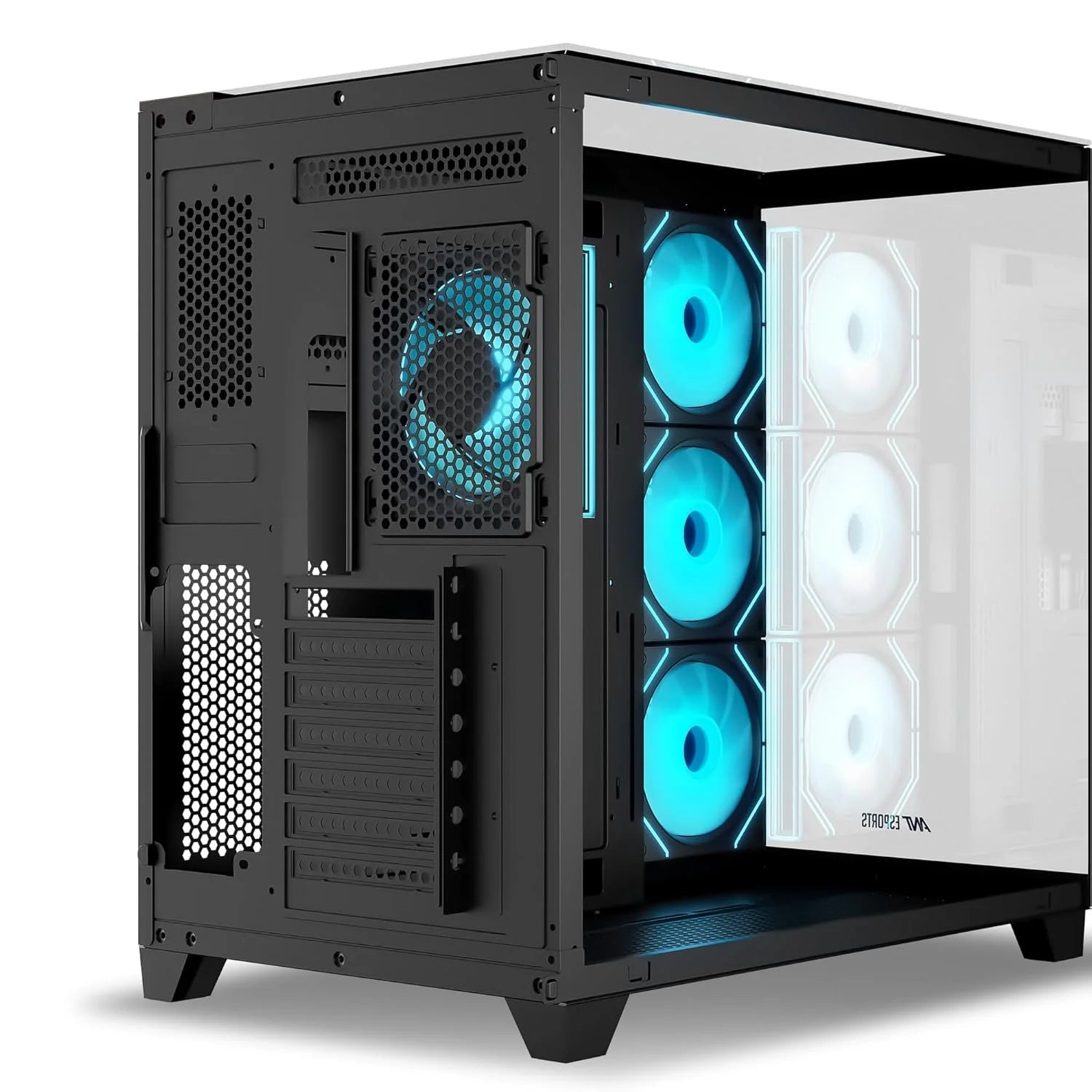 Ant Esports Crystal Wood ATX Gaming Cabinet with Type C - Black  Microcenter India