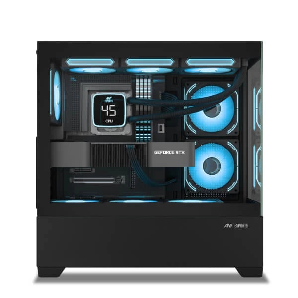 Ant Esports Crystal Z3 ARGB ATX Mid Tower Cabinet Black  Microcenter India