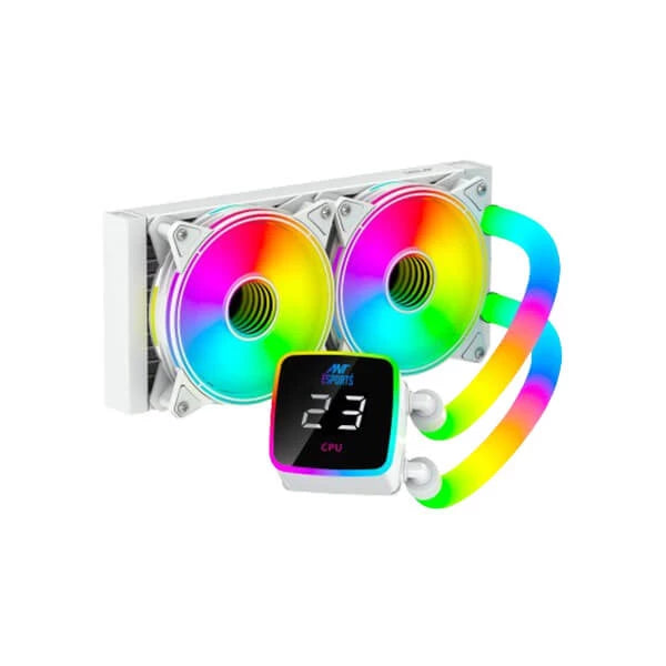 Ant Esports ICE-Glow 240 ARGB 240mm CPU Liquid Cooler White  Microcenter India
