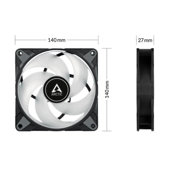 Arctic P14 PWM PST ARGB Black Cabinet Fan (Single Pack)  Microcenter India