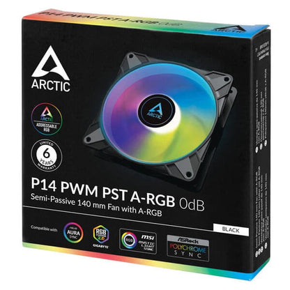 Arctic P14 PWM PST ARGB Black Cabinet Fan (Single Pack)  Microcenter India