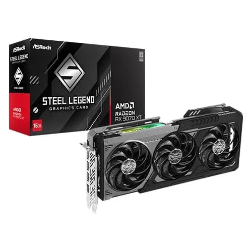 Asrock RX 9070 XT Steel Legend Dark 16GB GDDR6 Graphics Card  Microcenter India
