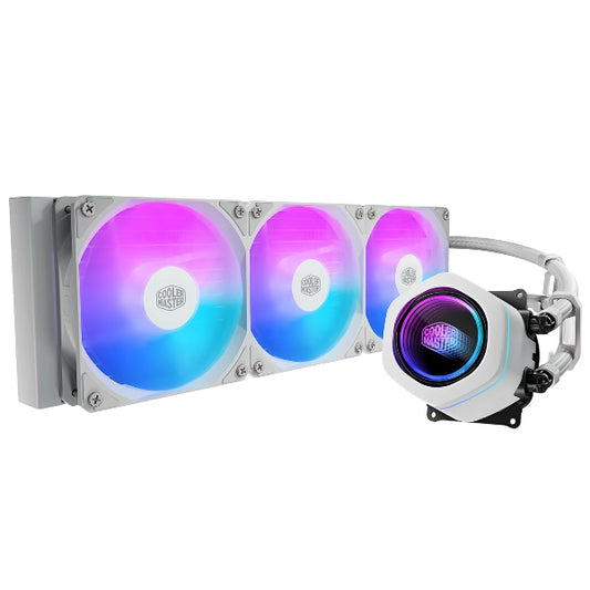 White Liquid CPU Cooler 360 ARGB – Cooler Master Core Nex Digital - Microcenter India.