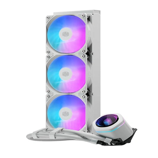 White Liquid CPU Cooler 360 ARGB – Cooler Master Core Nex Digital - Microcenter India.