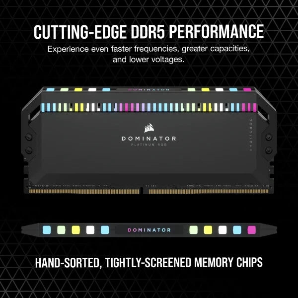 Corsair Dominator Platinum RGB DDR5 32GB (16GBx2) 6000MHz Ram Black  Microcenter India