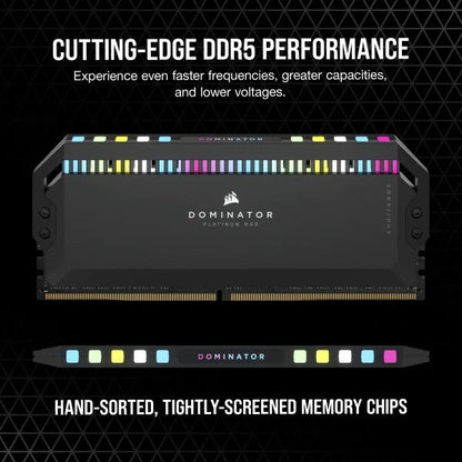 Corsair Dominator Platinum RGB DDR5 32GB (16GBx2) 6000MHz Ram Black  Microcenter India