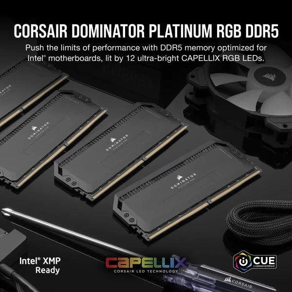 Corsair Dominator Platinum RGB DDR5 64GB (32GBx2) 6000MHz RAM Black 