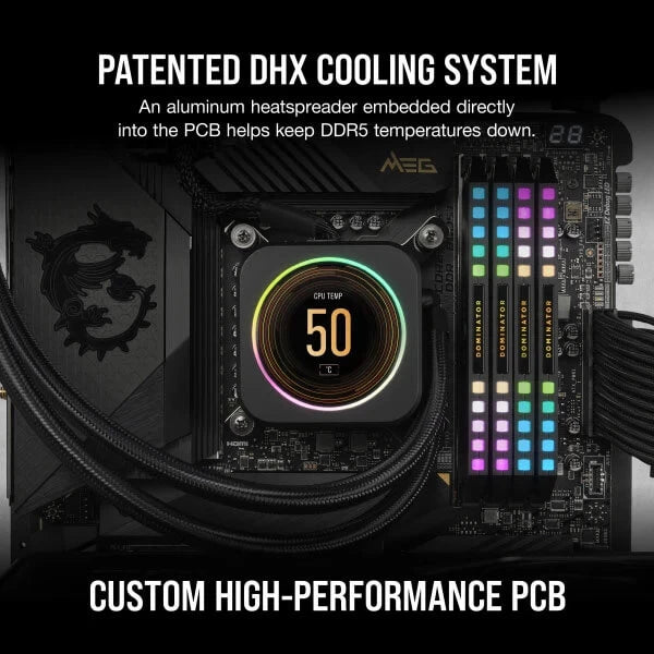 Corsair Dominator Platinum RGB DDR5 64GB (32GBx2) 6000MHz RAM Black 