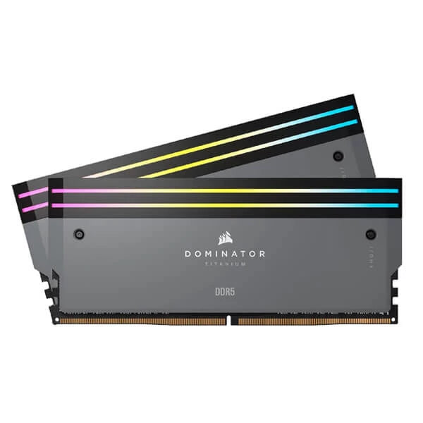 Corsair Dominator Titanium RGB 64GB (32GBx2) DDR5 6000MHz Ram Grey  Microcenter India