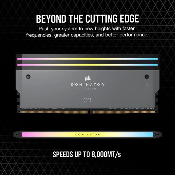 Corsair Dominator Titanium RGB 64GB (32GBx2) DDR5 6000MHz Ram Grey  Microcenter India