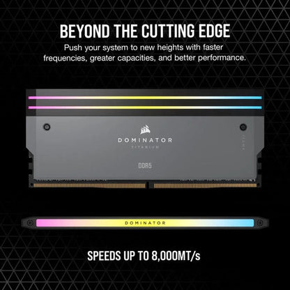 Corsair Dominator Titanium RGB 64GB (32GBx2) DDR5 6000MHz Ram Grey  Microcenter India