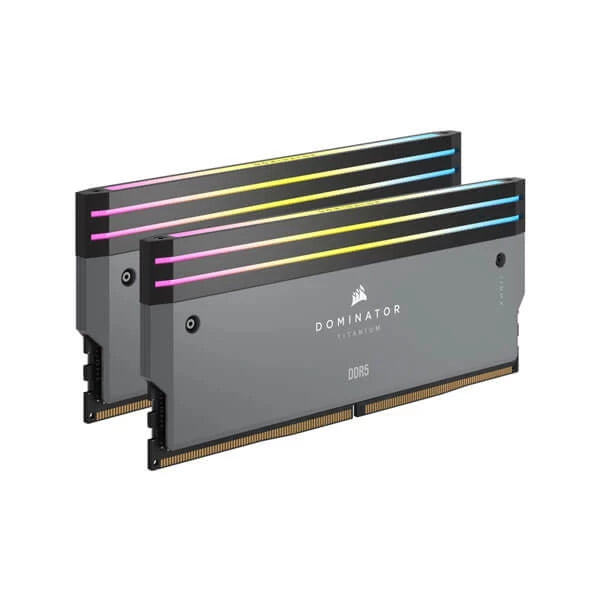 Corsair Dominator Titanium RGB 64GB (32GBx2) DDR5 6000MHz Ram Grey  Microcenter India