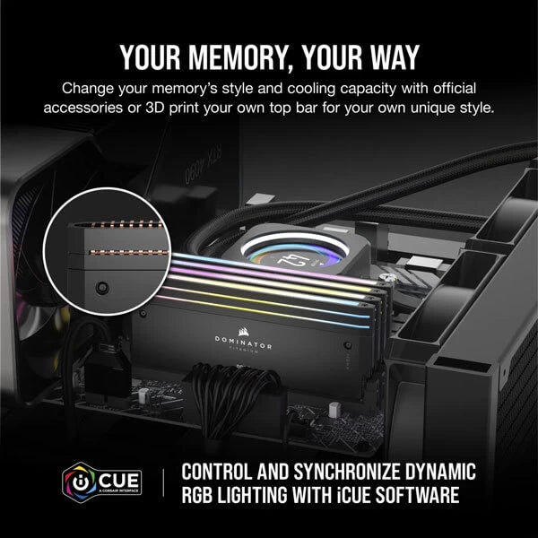 Corsair Dominator Titanium RGB DDR5 32GB (16GBx2) 6000MHz Desktop Ram Black  Microcenter India