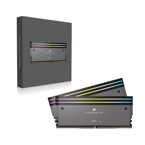 Corsair Dominator Titanium RGB DDR5 32GB (16GBx2) 6000MHz Desktop Ram Grey  Microcenter India