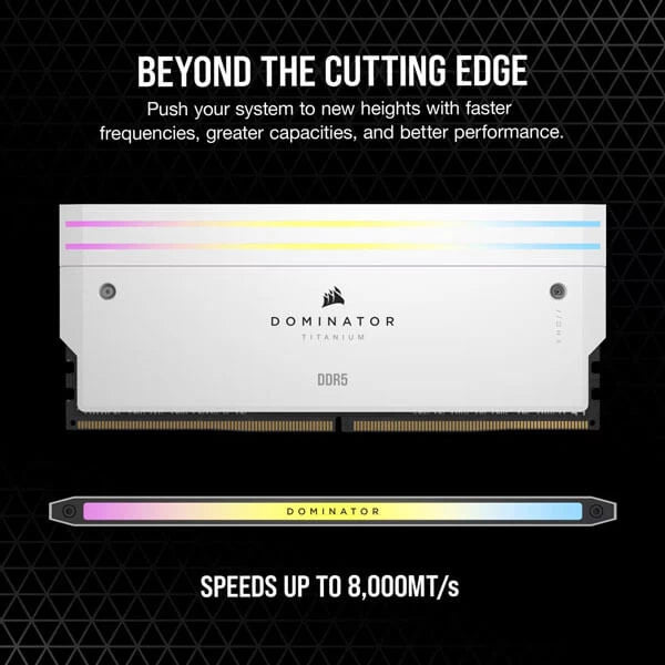 Corsair Dominator Titanium RGB DDR5 32GB (16GBx2) 6000MHz Desktop Ram White  Microcenter India