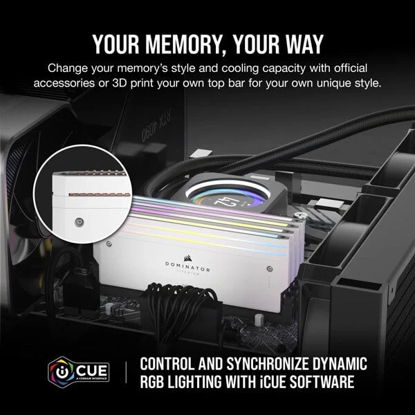 Corsair Dominator Titanium RGB DDR5 32GB (16GBx2) 6000MHz Desktop Ram White  Microcenter India