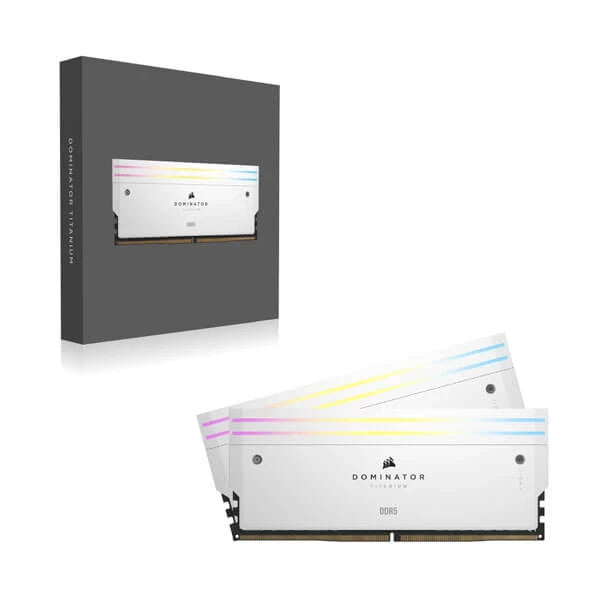 Corsair Dominator Titanium RGB DDR5 32GB (16GBx2) 6000MHz Desktop Ram White  Microcenter India