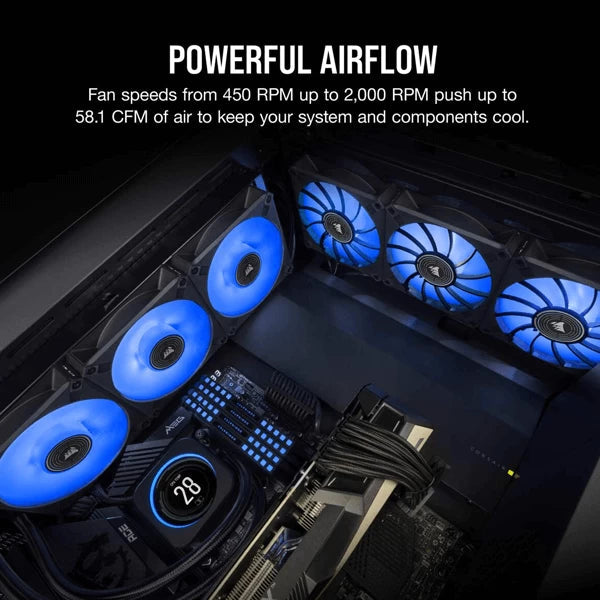 Corsair ML120 LED Elite 120mm Blue LED Cabinet Fan Single Pack  Microcenter India