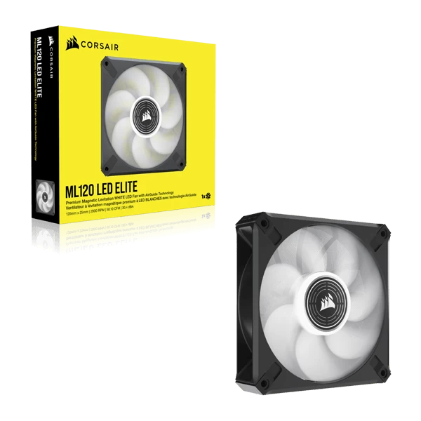Corsair ML120 LED Elite 120mm White LED Cabinet Fan Single Pack  Microcenter India